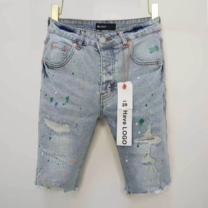 Shorts de jeans de concepteur violet de haute qualité de haute qualité
