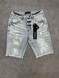 Designer pour hommes pour hommes shorts Hip Hop Hop Casual Short Knee Lhenght Jean Purple Jeans Short Denim Mens Biscus