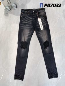 Paarse Designer Heren Skinny Jeans Gescheurde Fiets Slanke Rechte Broek Vouw Mode Heren Trend Merk Retro Hip Hop High Street 30