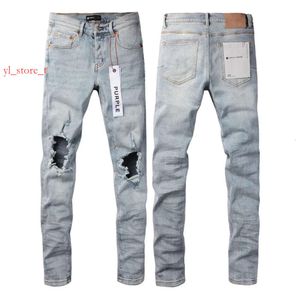 Pandre de concepteur violet Pantalon empilé Biker Brodery Ripped for Trend Size Jeans Men Tears European and American Street Vintage Jeans Baggy Jeans 5311