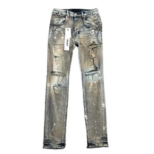 Pantalon de créateur violet Slim Fit Retro Retro Casual Outdoor Sweatpants Jogger Pure Color Fashion Vintage Hole Jeans Taille 29-38