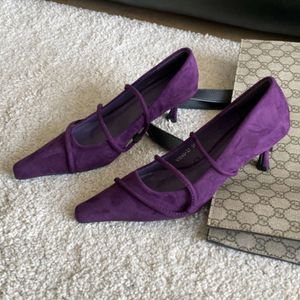 Purple Designer Slim Brand High Talons en daim