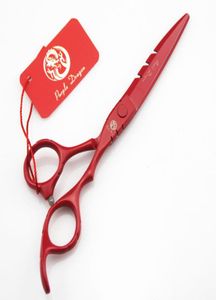 Tijeras de pelo de dragón púrpura Tijeras de corte de pelo rojo Tijeras de peluquería de 55 PULGADAS o 6 PULGADAS Embalaje simple 1PCSLOT NEW2648712