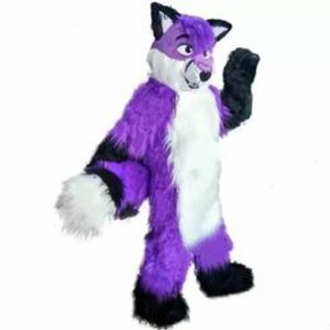 Purple Fox Mascot Costume Hoogwaardige cartoon anime thema personage Carnival volwassen unisex jurk kerst verjaardagsfeestje outfit