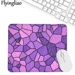 Almofada de teclado de escritório criativo em rede geométrica roxa Kawaii Tapete de mouse para laptop antiderrapante Tapetes de mesa personalizados Descanso de pulso