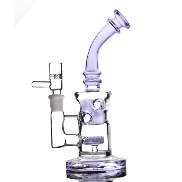 Narguilé en verre vert violet bong fab oeuf fumer pipe à eau avec pomme de douche perc plate-forme pétrolière 14 mm joint femelle