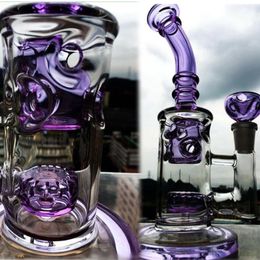 Paars Glazen Waterpijp Recycler Dab Rigs Waterpijpen Dikke Waterpijp Kruid Rook Waterpijpen Shisha 14mm Joint