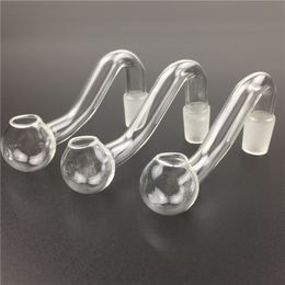 Mini Verre Brûler à huile Pipe d'eau Pipes fumeurs 10 mm mâle mâle Pyrex en verre Pipe d'eau en verre pour les plates-formes à huile Bong en verre