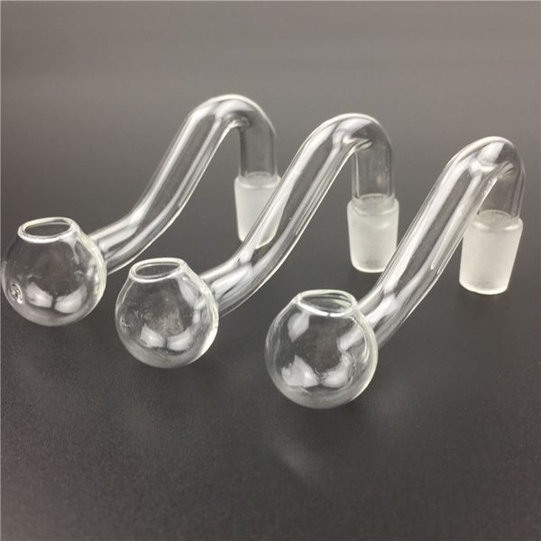 Mini Glass Aceite Quemador Tubo Agua Pipes de fumar 10 mm Pipada de agua de vidrio espesor de 10 mm Pyrex para plataformas de aceite Bong de vidrio