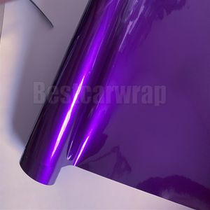 Violet brillant bonbons métallisé vinyle WRAP feuille d'enveloppe de voiture entière avec bulle d'air colle à faible adhérence qualité initiale 3M 1 52x20m rouleau 5x169V