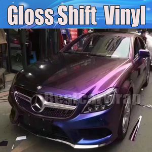 Paars glanzend schakelkameleon gloss auto wrap vinyl met lucht bubble gratis voertuig union covering flip flop folie grootte: 1,52 * 20m / roll 5x67ft