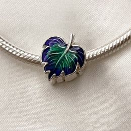 Violet vert feuille pour hommes femmes pendentif perles cadeau d'anniversaire fit charmes perles bracelet collier bijoux 799542C01 bijou de mode
