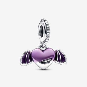 Púrpura Corazón Cuelga Charm Pandora Auténticos Encantos de Plata Esterlina Mujeres Diseñador Joyería Pulsera encantos Collar Colgante cuentas con Caja Original Calidad SUPERIOR