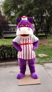 Costume de mascotte d'hippopotame violet, costume fantaisie personnalisé, kits d'anime, robe fantaisie de carnaval, 41247