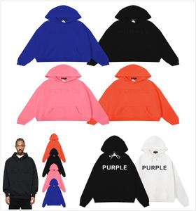 paarse hoodie designer hoodies trui hoody Klassieke letters in dezelfde kleur borduurwerk afdrukken veelzijdig casual losse badstof koppels kleding paars merk 2023