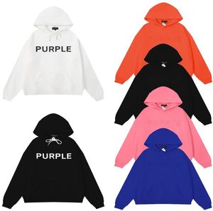 Sudadera con capucha púrpura para hombre sudaderas con capucha de diseño sudaderas con capucha ropa de mujer suéter de manga larga con capucha Letras clásicas en el mismo color bordado Ropa suelta para parejas