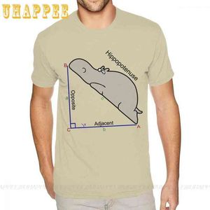 Paarse hypotenuse wiskunde humor T-shirts voor mannen 5XL korte mouwen pure katoenen crew t-shirt G1222