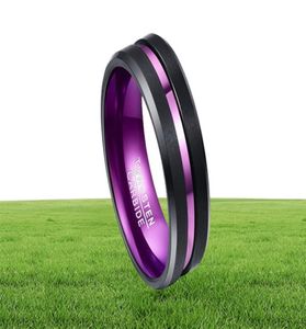 Purple Inner Ring Scrub Groove Men Rings Tungsten Carbide Anillos Para Hombres Male mode sieraden Drop J19062593423041503584