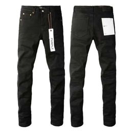 Jeans violets American High Street Black Pleed Basic Model 2024 Nouvelle tendance de mode Jeans de haute qualité