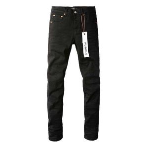 Jeans violet American High Street noir plissé Basic22q8