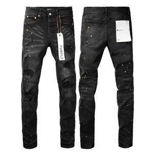 Jeans Purple American High Street Paint Hole Black 9045 2024 NUEVA tendencia de moda Jeans de alta calidad