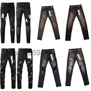 Purple Jeans Amirs Designer Puple Mens Skinny Luxury Denim Pant Distressed Ripped Biker Noir Bleu Jean Slim Fit Moto 8EL8