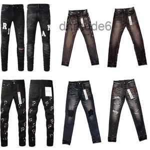 Purple Jeans Amirs Designer Puple Hommes Skinny Luxe Denim Pantalon En Détresse Ripped Biker Noir Bleu Jean Slim Fit Moto 7TO4