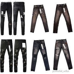 Paarse jeans Amirs Jeans Designer Puple Jeans Heren skinny jeans Luxe designer denim broek Distressed Ripped Biker Zwart Blauw Jean Slim Fit motorfiets 512