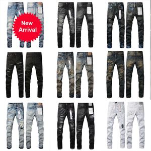 jeans violets Amirs jeans designer Puple jeans jeans skinny pour hommes jeans de luxe designer pantalon en détresse motard déchiré noir bleu jean slim fit moto G