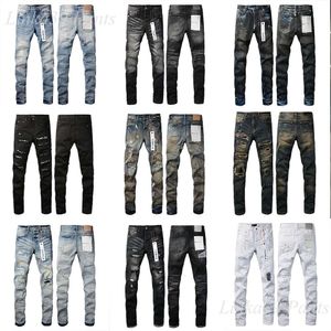 Purple Jeans Brand Men Designer Jeans Skinny Black Pants denim broek Mode Casual Streetwear Fijn Midden Taille Slim Rechte Leg Pant Heren Jeans