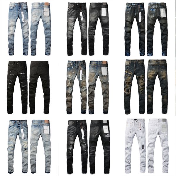 jeans violets Amirs jeans designer Puple jeans jeans skinny pour hommes jeans de luxe designer pantalon en détresse motard déchiré noir bleu jean slim fit moto