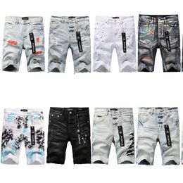 Purple Jeans Brand Men Designer Shorts Denim Denim broek Fashion Casual Streetwear Fijn Midden Tailled Slim Rechte Leg Pant Mens Jeans