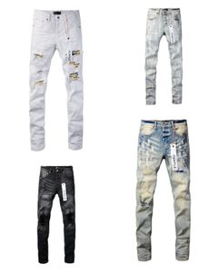 Jeans pourpre pantalon denim en denim concepteur pour hommes Jean Hip Hop déchiré régulièrement la mouche droite longue pantalon