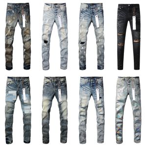 Pantalones de mezclilla de jeans morados Diseñador de hombres Jean Pantalones negros de alta calidad Diseño directo Retro Streetwear Casual Sweing Designers Joggers Pantel