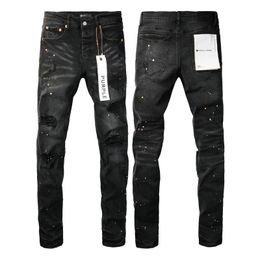 Pantalones de mezclilla de jeans morados para hombres diseñador de jeans hombres pantalones negros de alta gama diseño recto de diseño recto retro