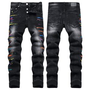 Purple Jeans Denim Pantalons Jeans Hommes Designer Hommes Pantalons Noirs Haut de Gamme Qualité Droite Conception Rétro Streetwear Casual Pantalon de Survêtement PU3584