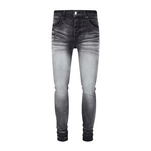 Jeans violets pantalons en jean pour hommes Jeans de créateur noir gris élastique Slim Fit Jeans 633