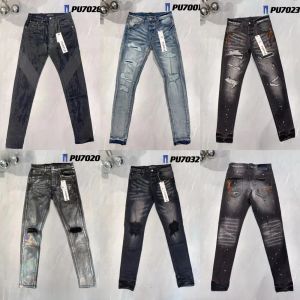 Jean violet jeans en denim pantalon pour hommes de designer jean jean hommes pantalons noirs haut de gamme streetwear streetwear streetwear décontracté concepteurs joggers pantalon