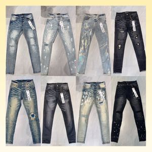 paarse jeans designer denim broek heren jeans slim fit jeans heren high-end kwaliteit rechte retro streetwear casual joggingbroek zwarte broek