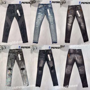 Paarse jeans Denim broek Heren jeans Designer Jean Mannen zwarte broek Highend kwaliteit Recht ontwerp Retro streetwear Casual joggingbroek Ontwerpers Joggers Pan VLQE