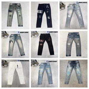 paarse jeans denim broek heren paarse jeans ontwerper Jean Men Pants High-End Quality Straight Design Retro Streetwear Casual trainingsbroek Joggers Pant28-40