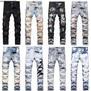 jeans violets jeans de créateur pour homme pantalon en denim jean skinny jean hip hop peinture en aérosol mode streetwear joggers pantalon violet marque pantalon droit noir