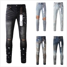 jeans violets jeans de marque pour hommes jeans haute qualité mode hommes jeans style cool pantalon de créateur en détresse déchiré biker noir bleu jean slim fit moto