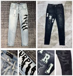 jeans morados jeans de diseñador para hombre jeans de alta calidad jeans para hombre de moda estilo fresco pantalón de mezclilla de diseñador motociclista desgastado y rasgado jean azul negro motocicleta slim fit