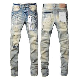 Jeans Purple Jeans Jeans para hombres Pantalones delgados rectos Jeans holgados de mezclilla europea jean hombre pantalones pantalones biker byker rotos para la tendencia 29-40 j9007