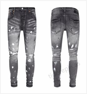 Jeans en jean pourpre jeans de randonnée pantalon Hip Hop High High Street Brand Pantalones Vaqueros Pant Jeans para Hombre Motorcycle broderie Close Adapte 876