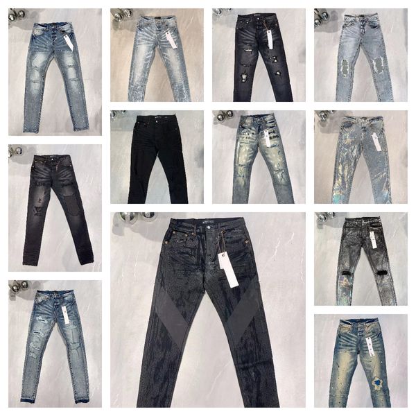 jean pourpre jeans de designer jeans hommes baggy long mi-poids mi-poids plus haut denim goth crayon en colère