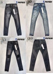 jeans morados jeans de diseñador hombres jeans negros hombres jeans jeans para hombre pantalones de colores de diseño Hippop largo Etiqueta bordada Denim delgado Pantalones rectos streetwear