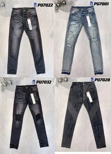 Paarse jeans Designer jeans heren Zwarte jeans heren jeans Heren jeans Desig kleuren Broek Lange nijlpaardsticker Borduren Slanke denim Rechte streetwear broek