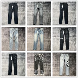 jeans violets jeans de créateurs hommes jeans de créateurs pour hommes femmes pantalons jeans de marque violet trou d'été 2023 nouveau style broderie auto-culture et mode des petits pieds